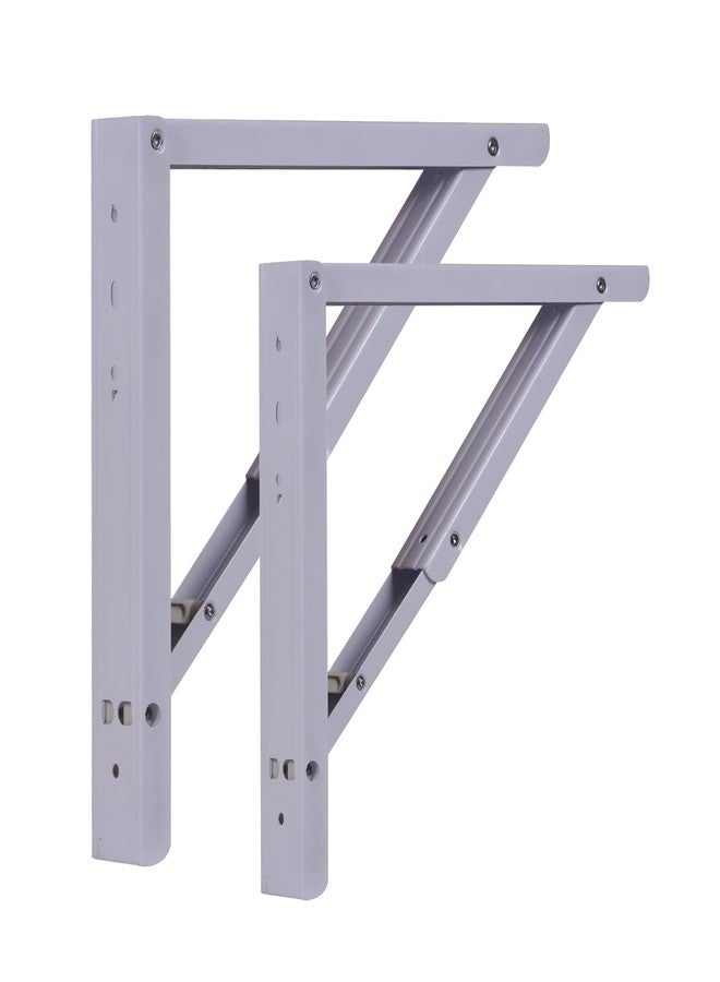 Compal Folding Shelf Brackets Foldable Brackets for DIY Folding Shelves or Tables, Shelf Brackets Collapsible, Bracket, Wall Brackets, Wall Angle Bracket, Folding Table Bracket (12 Inch Bracket) - Image 1